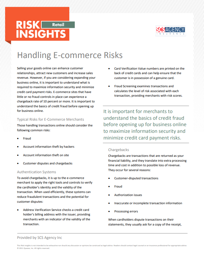 Retail Risk Insights Handling Risk SCS Agency Insurance